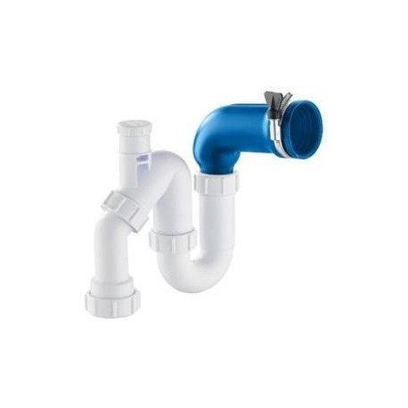 Bonde IDS CONTOUR 21 Plus pour lavabo avec aileron blanc