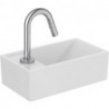 Pack lave-mains EUROVIT +, étagère IDEALSTREAM gauche blanc et chrome avec robinetterie IDEAL STANDARD