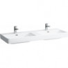 Lavabo double LAUFEN PRO S 1300 x 460 mm avec trop-plein, version 1 trou pour robinet LAUFEN blanc