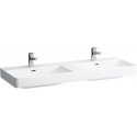 Lavabo double LAUFEN PRO S 1300 x 460 mm avec trop-plein, version 3 trous robinet blanc LCC LAUFEN