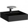 Lave-mains KARTELL 460 x 460 mm sans trop-plein, version 1 trou robinet noir LAUFEN