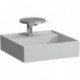 Lave-mains KARTELL 460 x 460 mm sans trop-plein, version 1 trou pour robinet gris LAUFEN