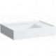 Lavabo KARTELL 600 x 460 mm, étagère à droite sans trop-plein, sans trou pour robinet blanc LCC LAUFEN