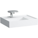 Lavabo KARTELL 600 x 460 mm, étagère à droite sans trop-plein, finition 3 trous pour robinetterie blanc mat LAUFEN