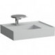 Lavabo KARTELL 600 x 460 mm, étagère à droite sans trop-plein, 3 trous de robinetterie design gris LAUFEN