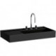Lavabo KARTELL 900 x 460 mm, étagère à gauche sans trop-plein, version 1 trou pour robinet noir LAUFEN