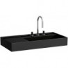 Lavabo KARTELL 900 x 460 mm, étagère à gauche sans trop-plein, version 1 trou pour robinet noir LAUFEN