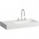 Lavabo KARTELL 900 x 460 mm, étagère à gauche sans trop-plein, 1 trou pour robinet finition blanc mat LAUFEN