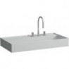Lavabo KARTELL 900 x 460 mm, étagère à gauche sans trop-plein, version 1 trou pour robinet gris LAUFEN