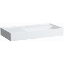 Lavabo KARTELL 900 x 460 mm, étagère à gauche sans trop-plein, sans trou pour robinet blanc LAUFEN