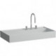 Lavabo KARTELL 900 x 460 mm, étagère à gauche sans trop-plein, sans trou pour robinetterie gris LAUFEN