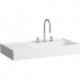 Lavabo KARTELL 900 x 460 mm, étagère à gauche sans trop-plein, 3 trous de robinetterie design blanc LCC LAUFEN