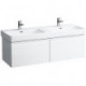 Meuble sous-vasque LAUFEN PRO S 1260 x 450 x 390 mm 2 tiroirs blanc mat LAUFEN