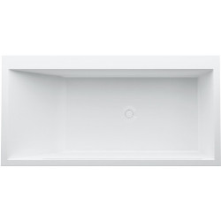 Baignoire à encastrer KARTELL 1700 x 860 mm, angle à droite avec éclairage LED dans le trop-plein blanc LAUFEN