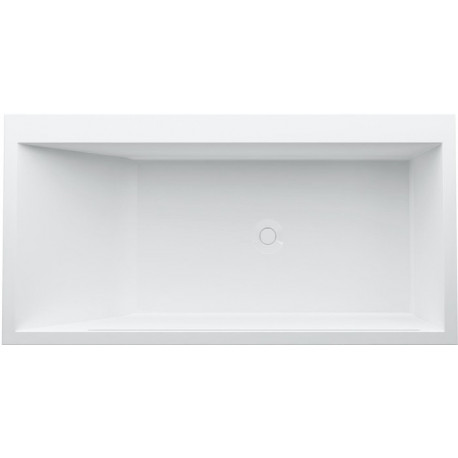 Baignoire à encastrer KARTELL 1700 x 860 mm, angle à droite avec éclairage LED dans le trop-plein blanc LAUFEN