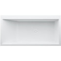 Baignoire à encastrer KARTELL 1700 x 860 mm, angle à droite avec éclairage LED dans le trop-plein blanc LAUFEN