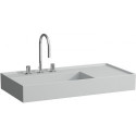 Lavabo KARTELL 900 x 460 mm, étagère à droite sans trop-plein, 1 trou pour robinetterie en gris LAUFEN