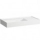 Lavabo KARTELL 900 x 460 mm, étagère à droite sans trop-plein, sans trou pour robinet blanc LCC LAUFEN