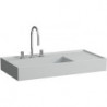 Lavabo KARTELL 900 x 460 mm, étagère à droite sans trop-plein, sans trou pour robinetterie gris LAUFEN