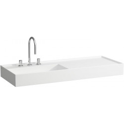 Lavabo KARTELL 1200 x 460 mm, étagère à droite sans trop-plein, 1 trou pour robinetterie design blanc LAUFEN