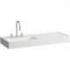 Lavabo KARTELL 1200 x 460 mm, étagère à droite sans trop-plein, 1 trou pour robinet finition blanc mat LAUFEN