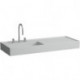 Lavabo KARTELL 1200 x 460 mm, étagère à droite sans trop-plein, 3 trous de robinetterie design gris LAUFEN