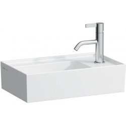 Lave-mains KARTELL 460 x 280 mm, plage de robinetterie à droite sans trop-plein, sans trou pour robinetterie blanc LAUFEN
