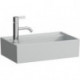 Lave-mains KARTELL 460 x 280 mm, plage de robinetterie à gauche sans trop-plein, version 1 trou de robinetterie gris LAUFEN