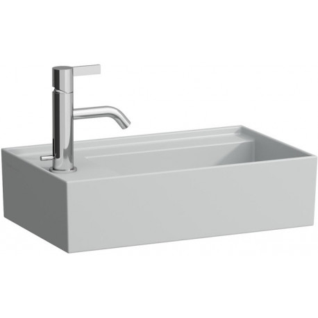 Lave-mains KARTELL 460 x 280 mm, plage de robinetterie à gauche sans trop-plein, sans trou pour robinetterie gris LAUFEN