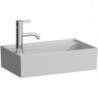 Lave-mains KARTELL 460 x 280 mm, plage de robinetterie à gauche sans trop-plein, sans trou pour robinetterie gris LAUFEN