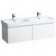 Meuble sous-vasque LAUFEN PRO S 1260 x 450 x 390 mm 2 tiroirs et 2 tiroirs intérieurs chêne clair LAUFEN