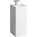 Lavabo KARTELL 375 x 435 x 900 mm, sur pied sans trop-plein, 2 trous pour robinetterie, blanc LAUFEN