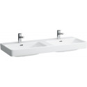 Lavabo double LAUFEN PRO S 1200 x 460 mm avec trop-plein, sans trou pour robinet blanc LAUFEN