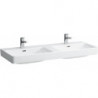Lavabo double LAUFEN PRO S 1200 x 460 mm avec trop-plein, sans trou pour robinet blanc LAUFEN