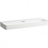 Lavabo VAL 1200 x 420 mm avec trop-plein, sans trou de robinetterie blanc LAUFEN