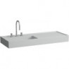 Lavabo KARTELL 1200 x 460 mm, étagère à droite sans trop-plein, 1 trou pour robinetterie en gris LAUFEN