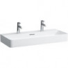 Vasque à poser VAL 950 x 420 mm avec trop-plein, 2 trous pour robinetterie, blanc LAUFEN