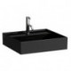 Lavabo KARTELL 500 x 460 mm, encastrable sous avec trop-plein, sans trou pour robinetterie noir LAUFEN