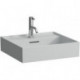 Lavabo KARTELL 500 x 460 mm, encastrable sous avec trop-plein, 1 trou pour robinetterie LAUFEN gris