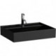 Lavabo KARTELL 600 x 460 mm, encastrable sous avec trop-plein, 1 trou robinet noir LAUFEN