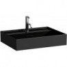 Lavabo KARTELL 600 x 460 mm, encastrable sous avec trop-plein, 1 trou robinet noir LAUFEN