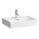 Lavabo KARTELL 600 x 460 mm, encastrable sous avec trop-plein, version 1 trou robinet blanc LCC LAUFEN