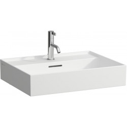 Lavabo KARTELL 600 x 460 mm, encastrable sous avec trop-plein, sans trou pour robinet, blanc mat LAUFEN