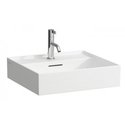 Vasque à poser KARTELL 500 x 460 mm, dessous rectifié avec trop-plein, sans trou pour robinetterie blanc mat LAUFEN