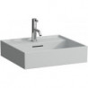 Vasque à poser KARTELL 500 x 460 mm, dessous rectifié avec trop-plein, sans trou pour robinetterie gris LAUFEN