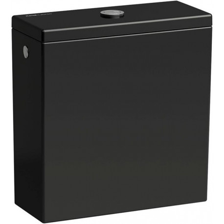 Réservoir KARTELL double chasse, raccordement mural à l'arrière noir LAUFEN