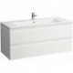 LAUFEN PRO S lavabo avec meuble sous-vasque, 2 tiroirs, version 1 trou pour robinet, blanc mat LAUFEN