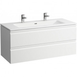LAUFEN PRO S lavabo avec meuble sous-vasque, 2 tiroirs, 2 trous pour robinetterie, LAUFEN blanc mat