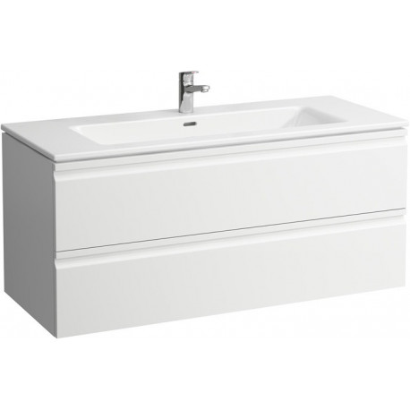 LAUFEN PRO S lavabo avec meuble sous-vasque, 2 tiroirs, 1 trou pour robinet version graphite LAUFEN