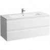 LAUFEN PRO S lavabo avec meuble sous-vasque, 2 tiroirs, 1 trou pour robinet version graphite LAUFEN
